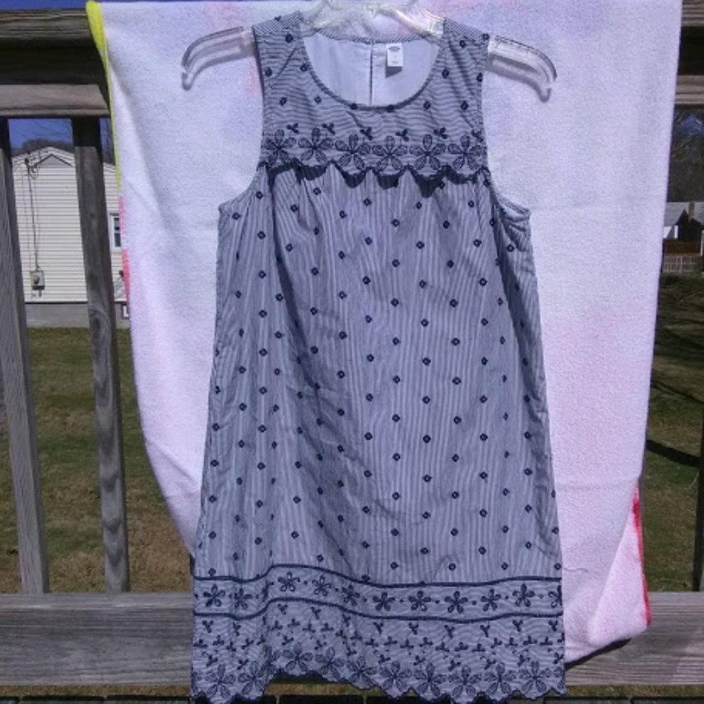 Old Navy striped eyelet cotton dress